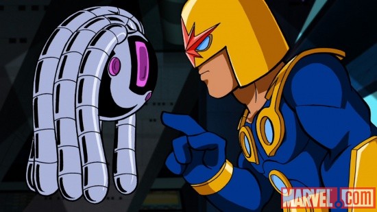 Nova and H.E.R.B.I.E.'s love in The Super Hero Squad Show
