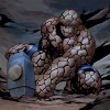 The Thing tries to lift Mjolnir