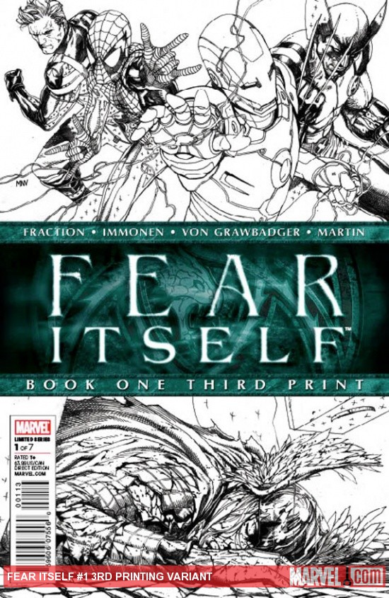 Fear Itself #1 3rd print cover art by Steve Mcniven