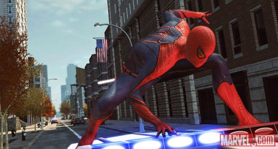 Spider-Man in the midst of action in The Amazing Spider-Man video game