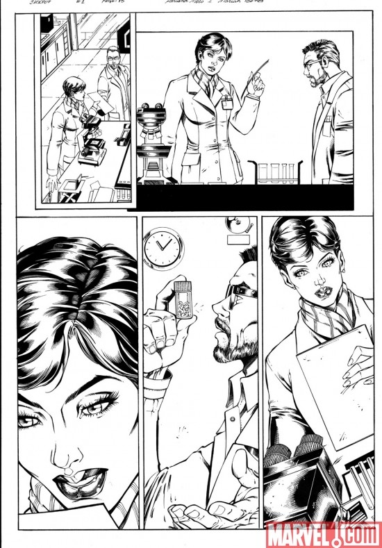 AMAZING SPIDER-MAN PRESENTS: JACKPOT black and white preview art by Adriana Melo