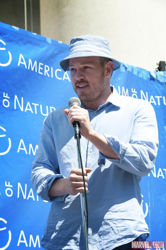 The Amazing Spider-Man Director Marc Webb speaking to the crowd