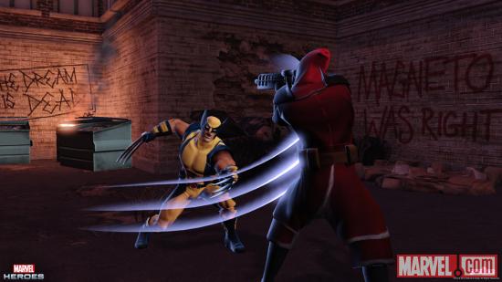 Action screenshot of Wolverine in Marvel Heroes