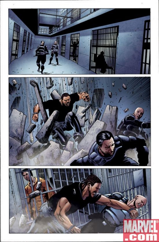 HOUSE OF M: AVENGERS #5 interior art by Mike Perkins