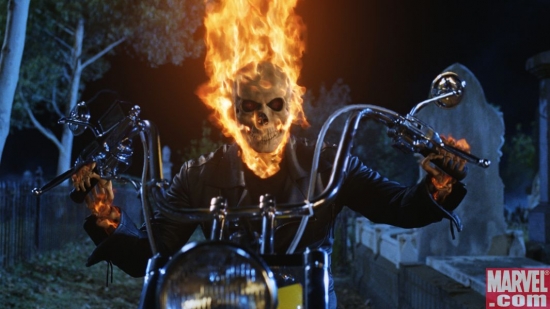 Ghost Rider on his hellcycle