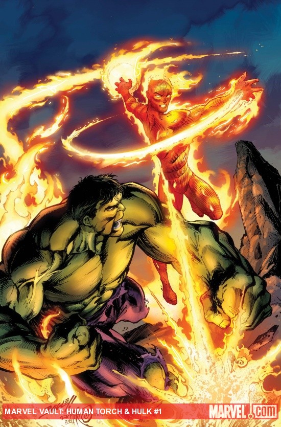 Human Torch & Hulk: From The Marvel Vault #1 cover by Mark Bagley