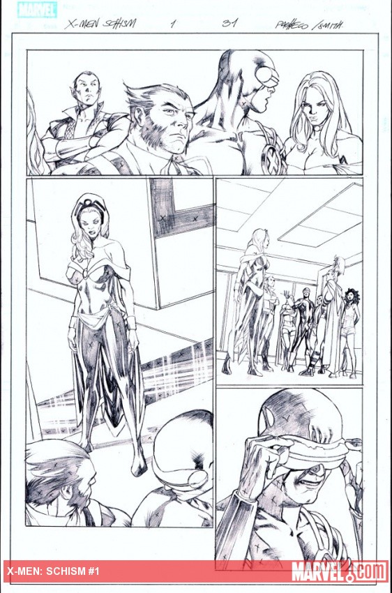 X-Men: Schism #2 penciled preview art by Carlos Pacheco