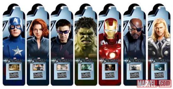 The Avengers bookmarks from Senitype
