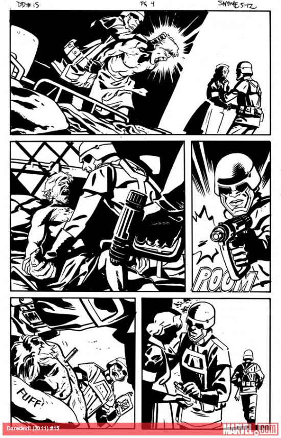 Daredevil (2011) #15 preview inks by Chris Samnee