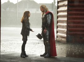 Jane Foster (Natalie Portman) and Thor (Chris Hemsworth) reunite in Marvel's Thor: The Dark World
