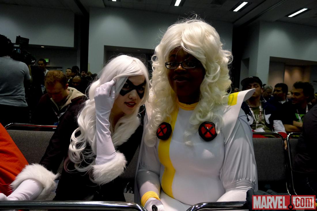 Storm and Black Cat cosplayers at Wondercon 2012