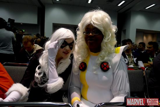 Storm and Black Cat cosplayers at Wondercon 2012