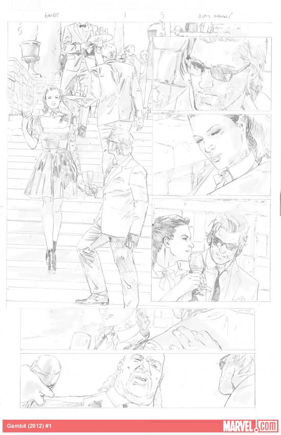 Gambit #1 (2012) preview pencils by Clay Mann