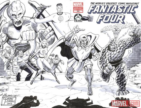 Fantastic Four #600 Hero Initiative variant cover by Gordon Purcell