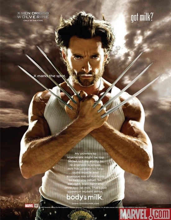 "Got Milk?" adverisement, featuring Hugh Jackman
