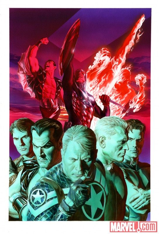 Image Featuring Captain America, The Winter Soldier, Sub-Mariner, Human Torch (Jim Hammond), Invaders