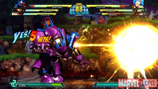 Marvel vs. Capcom 3 screenshot: Sentinel vs. Felicia