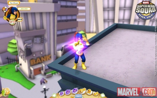 Screenshot of Jean Grey from Super Hero Squad Online