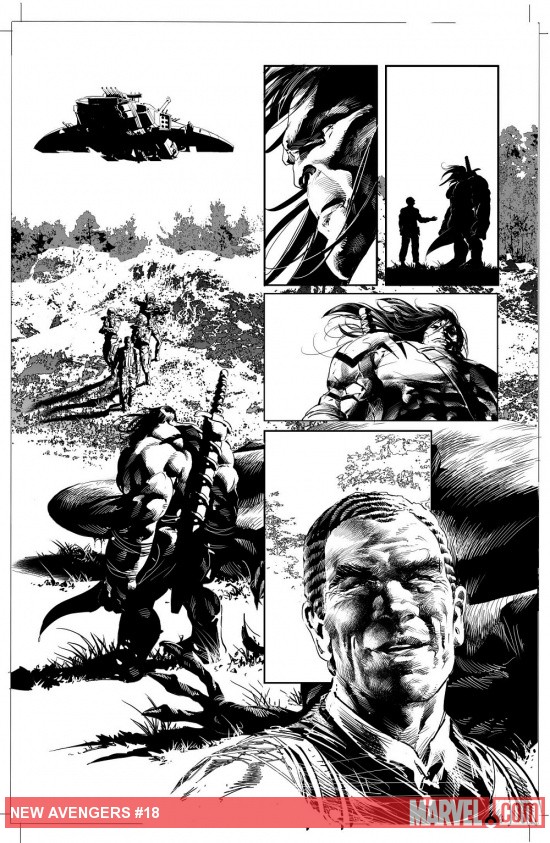New Avengers (2010) #18 preview inks by Mike Deodato