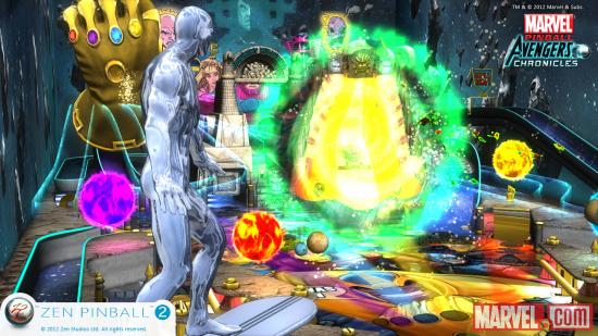 Screenshot from Marvel Pinball: The Infinity Gauntlet for the Wii U.