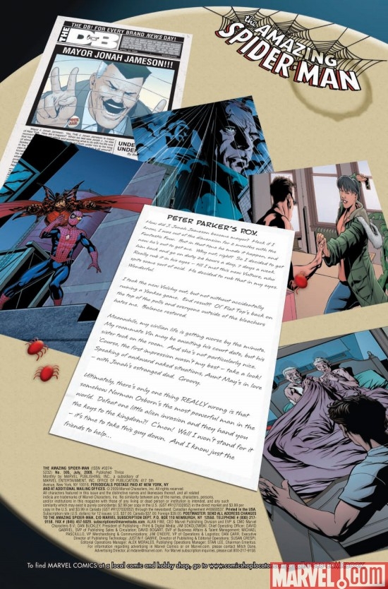 AMAZING SPIDER-MAN #595, recap page