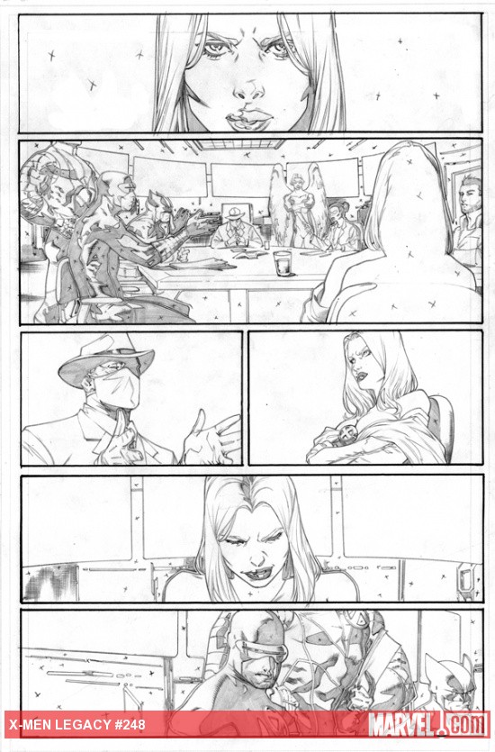 X-Men: Legacy #248 pencil art by Jorge Molina