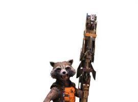 life size rocket raccoon statue