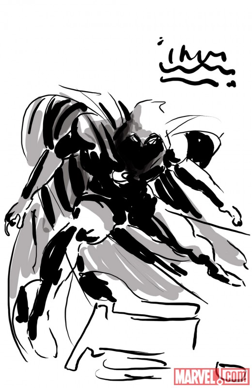 Moon Knight promo sketch by Mike Deodato