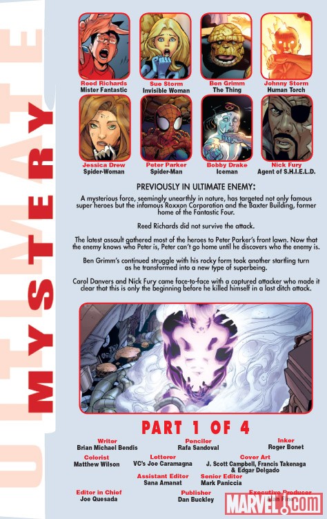 ULTIMATE COMICS MYSTERY #1 recap page