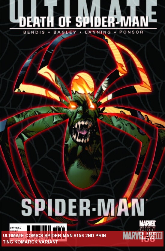Ultimate Comics Spider-Man (2009) #156, 2nd Printing Komarck Variant cover