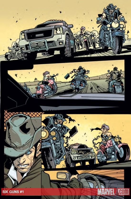 Six Guns #1 preview art by Davide Gianfelice