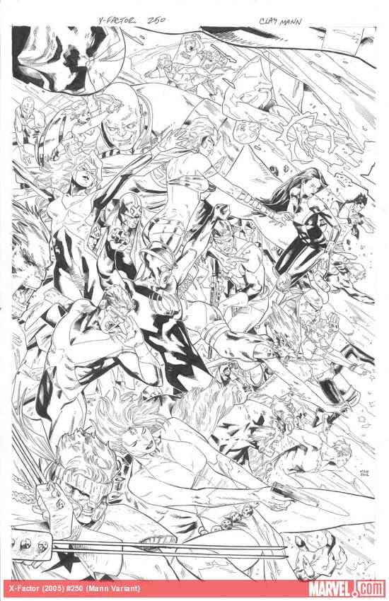 X-Factor #250 variant cover inks by Clay Mann