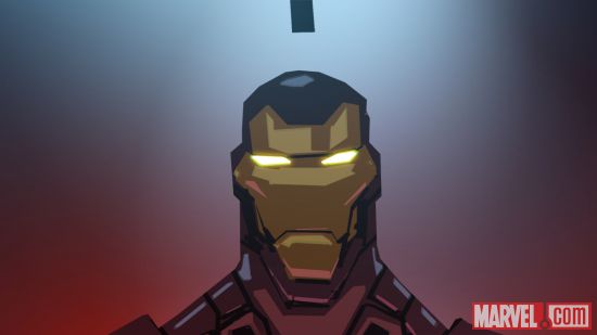 Iron Man ready for action in a color storyboard from Marvel's Avengers Assemble