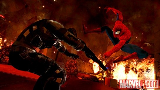 Marvel.com exclusive screenshot of the Amazing Spider-Man from Spider-Man: Edge of Time