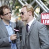 Michael Fassbender (Magneto) and Marvel Comics Senior Editor Nick Lowe at the 'X-Men: First Class' red carpet event in NYC