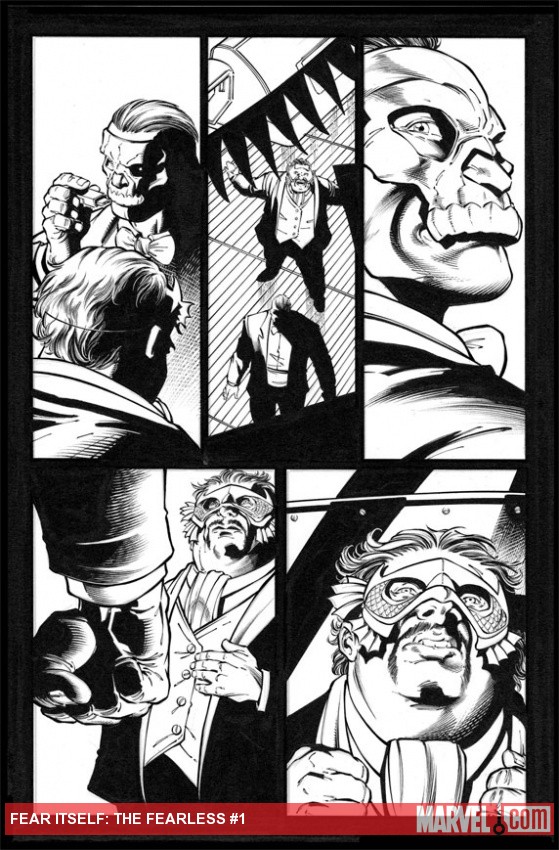 Fear Itself: The Fearless #1 black and white preview art by Paul Pelletier