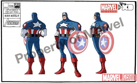 Captain America's new costume from Season 2 of The Avengers: Earth's Mightiest Heroes!