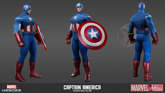 Character render of Captain America (Avengers movie costume from Marvel Heroes)
