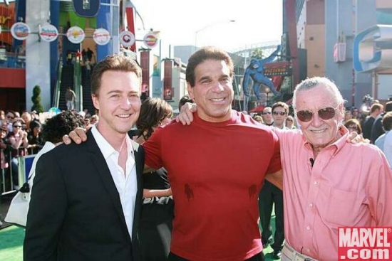 Edward Norton, Lou Ferrigno and Executive Producer Stan Lee