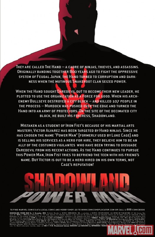 SHADOWLAND: POWER MAN #2 recap page