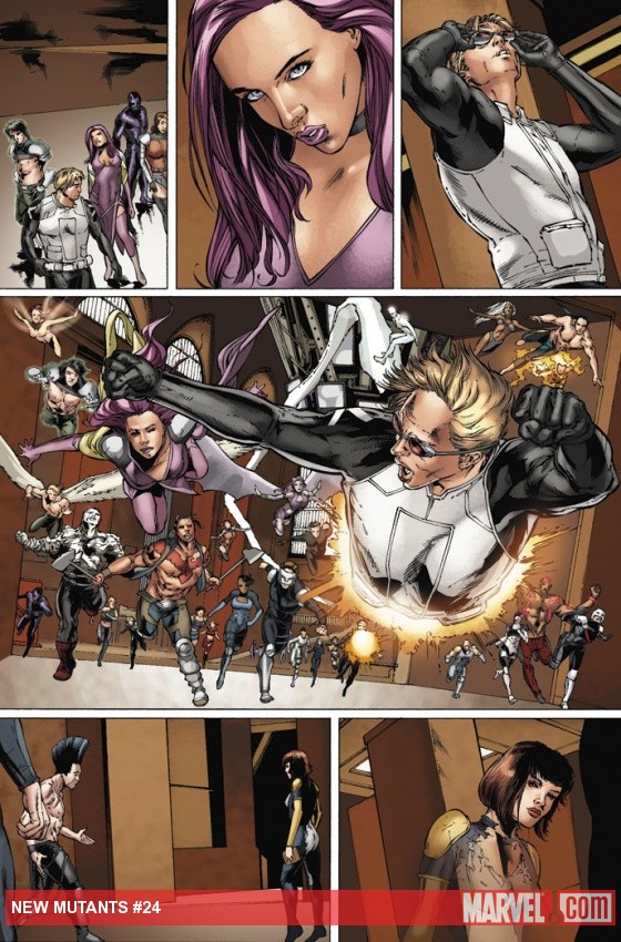 New Mutants (2009) #24 preview art by Steve Kurth
