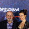 Salman Rushdie and guest at the Spider-Man: Turn Off the Dark Premiere