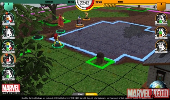 Screenshot from the Marvel Infinity Challenge in HeroClix Online