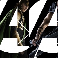 Marvel's The Avengers character banner featuring Nick Fury, Loki, Hawkeye and Black Widow