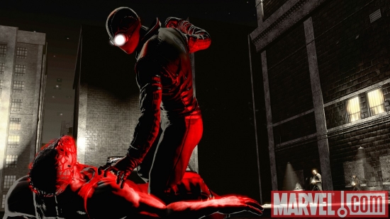Spider-Man from the Noir universe in Spider-Man: Shattered Dimensions