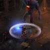 Screenshot of Wolverine and a Sentinel from Marvel Heroes