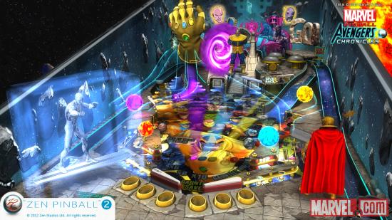 Screenshot from Marvel Pinball: The Infinity Gauntlet for the Wii U.