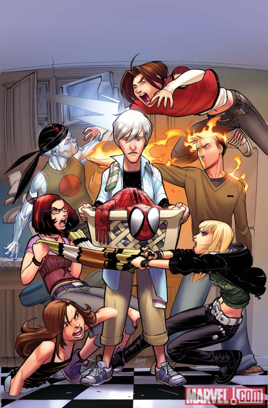Image Featuring Iceman (Ultimate), Shadowcat (Ultimate), Spider-Man (Ultimate), Human Torch (Ultimate)