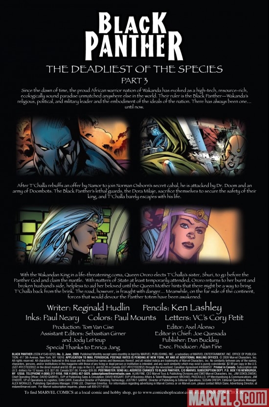 BLACK PANTHER #3 preview page 1