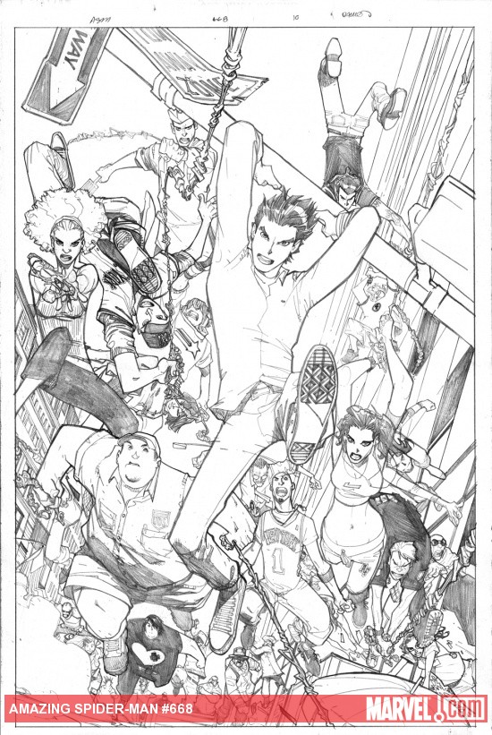 Amazing Spider-Man #668 pencils by Humberto Ramos